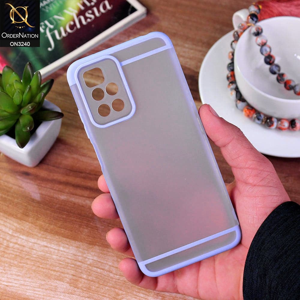 Xiaomi Redmi 10 Prime Cover - Purple - New Semi Tranparent Matte Soft Shell Camera Protection Case