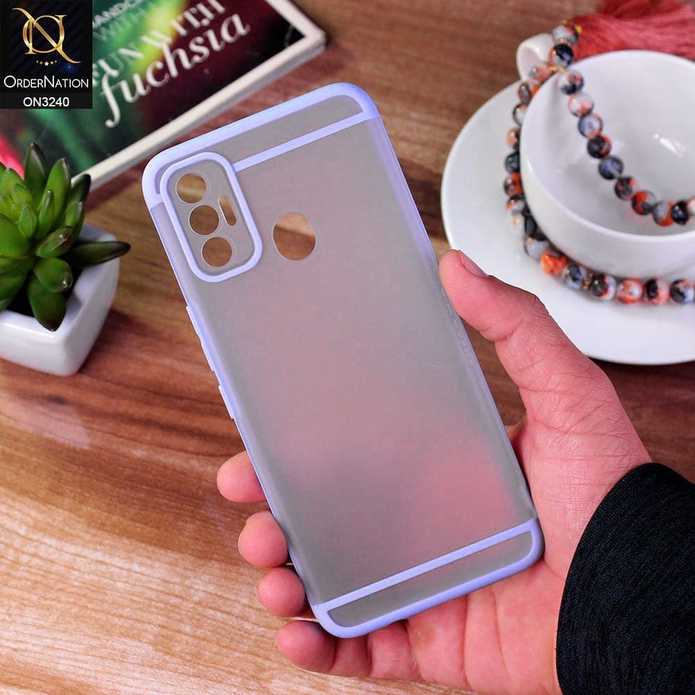 Tecno Spark 7 Cover - Purple - New Semi Tranparent Matte Soft Shell Camera Protection Case