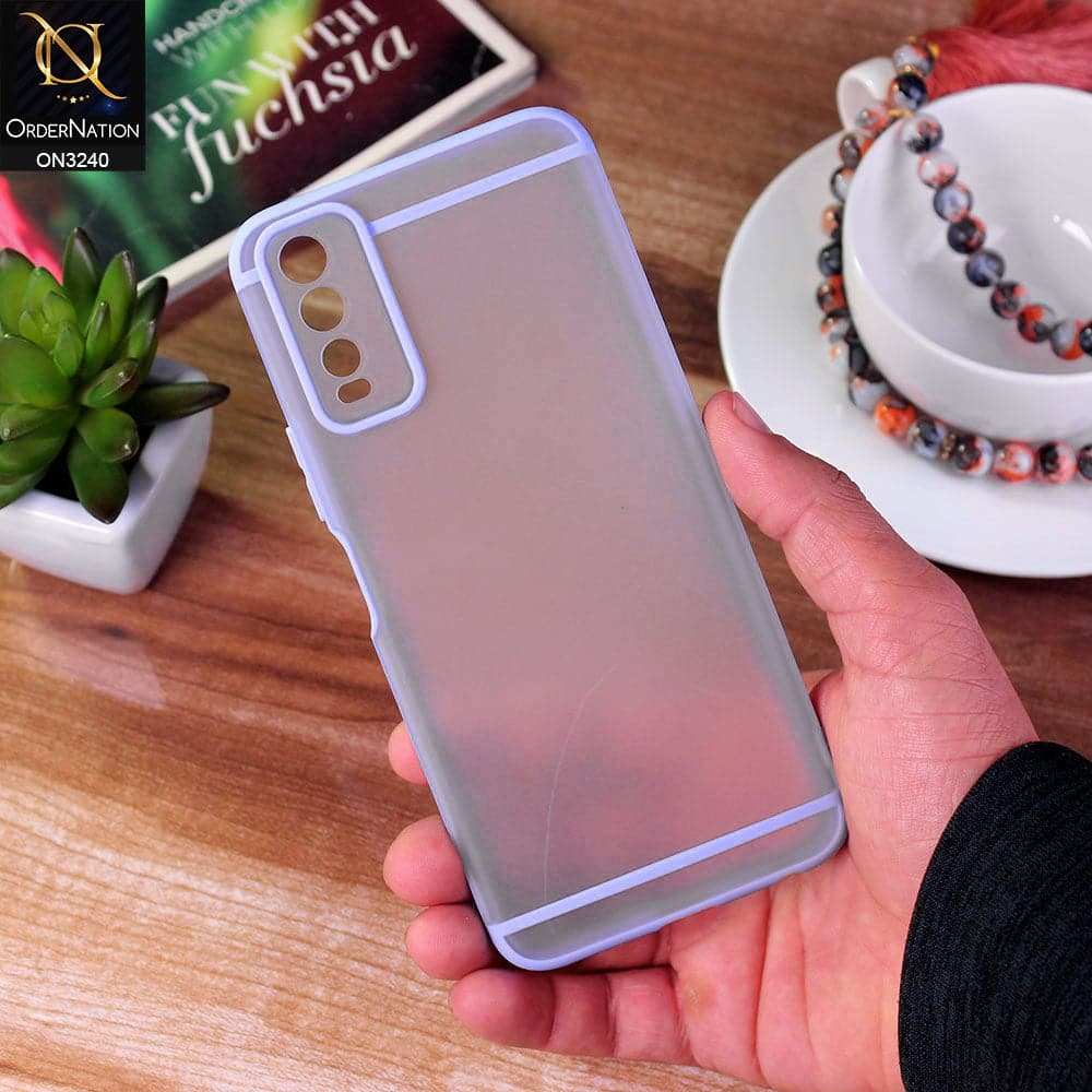 Vivo Y20i Cover - Purple - New Semi Tranparent Matte Soft Shell Camera Protection Case