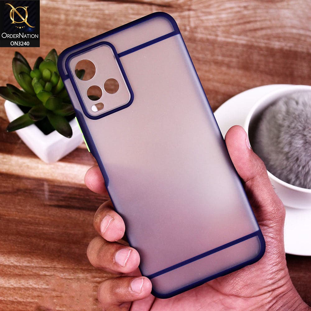 Vivo Y21 Cover - Blue - New Semi Tranparent Matte Soft Shell Camera Protection Case