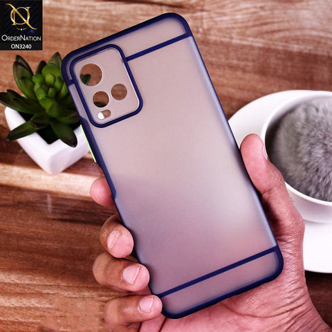 Vivo Y21 Cover - Blue - New Semi Tranparent Matte Soft Shell Camera Protection Case