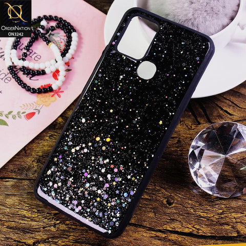 Infinix Hot 10s Cover - Black - Bling Glitter Shiny Star Soft Border Case - Glitter Does Not Move