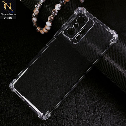 Xiaomi 11T Pro Cover - Transparent - Soft 4D Design Shockproof Silicone Transparent Clear Camera Protection Case