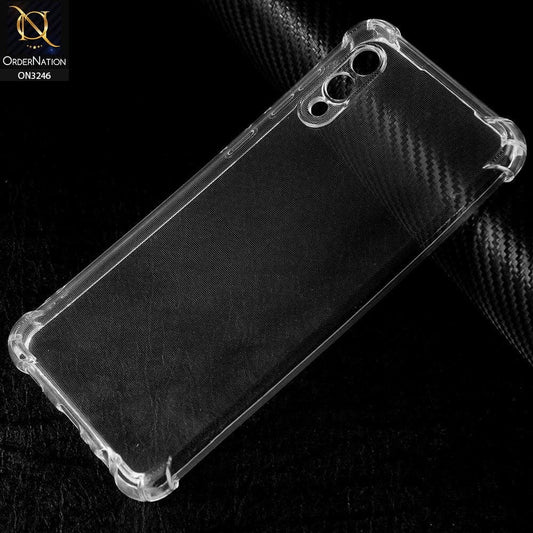 Samsung Galaxy A02 Cover - Soft 4D Design Shockproof Silicone Transparent Clear Camera Protection Case