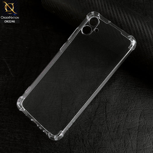 Samsung Galaxy A04e - Transparent -  Soft 4D Design Shockproof Silicone Transparent Clear Camera Protection Case