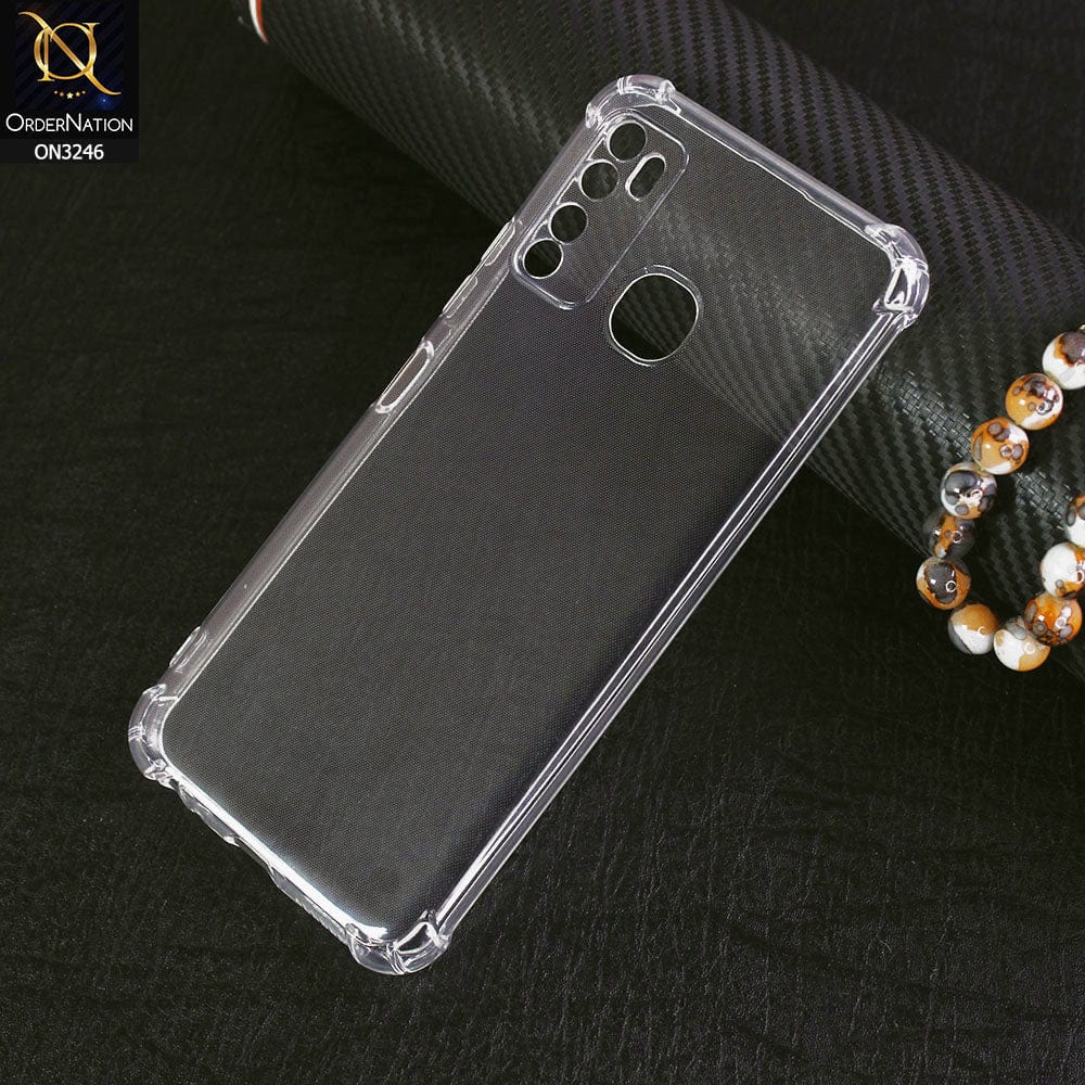 Infinix Hot 9 Cover - Transparent - Soft 4D Design Shockproof Silicone Transparent Clear Camera Protection Case