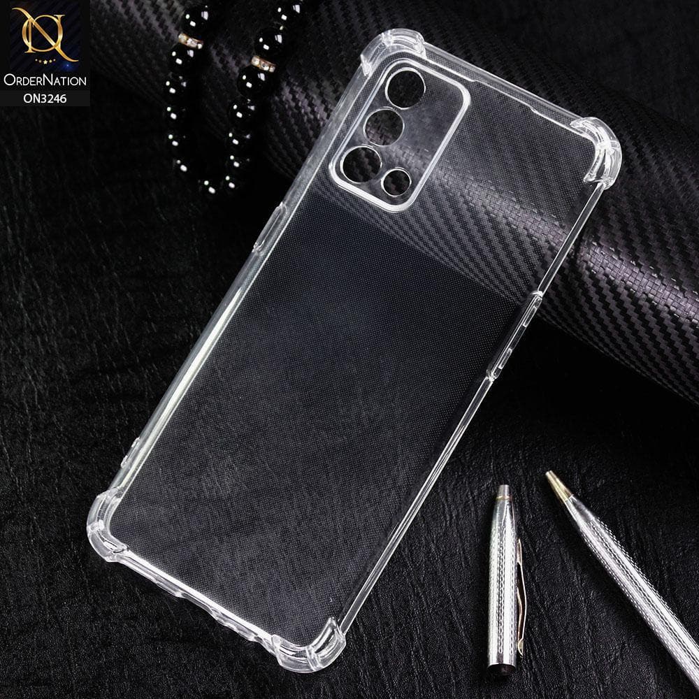 Oppo A95 4G Cover - Transparent - Soft 4D Design Shockproof Silicone Transparent Clear Camera Protection Case