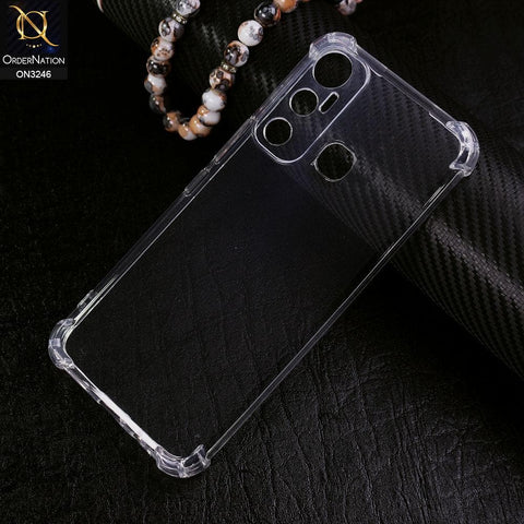 Infinix Hot 11 Cover - Soft 4D Design Shockproof Silicone Transparent Clear Camera Protection Case