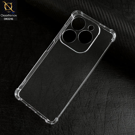 Tecno Pop 8 - Transparent -  Soft 4D Design Shockproof Silicone Transparent Clear Camera Protection Case