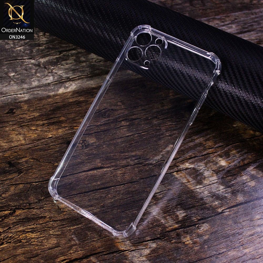 iPhone 11 Pro Max Cover - Transparent - Soft 4D Design Shockproof Silicone Transparent Clear Case