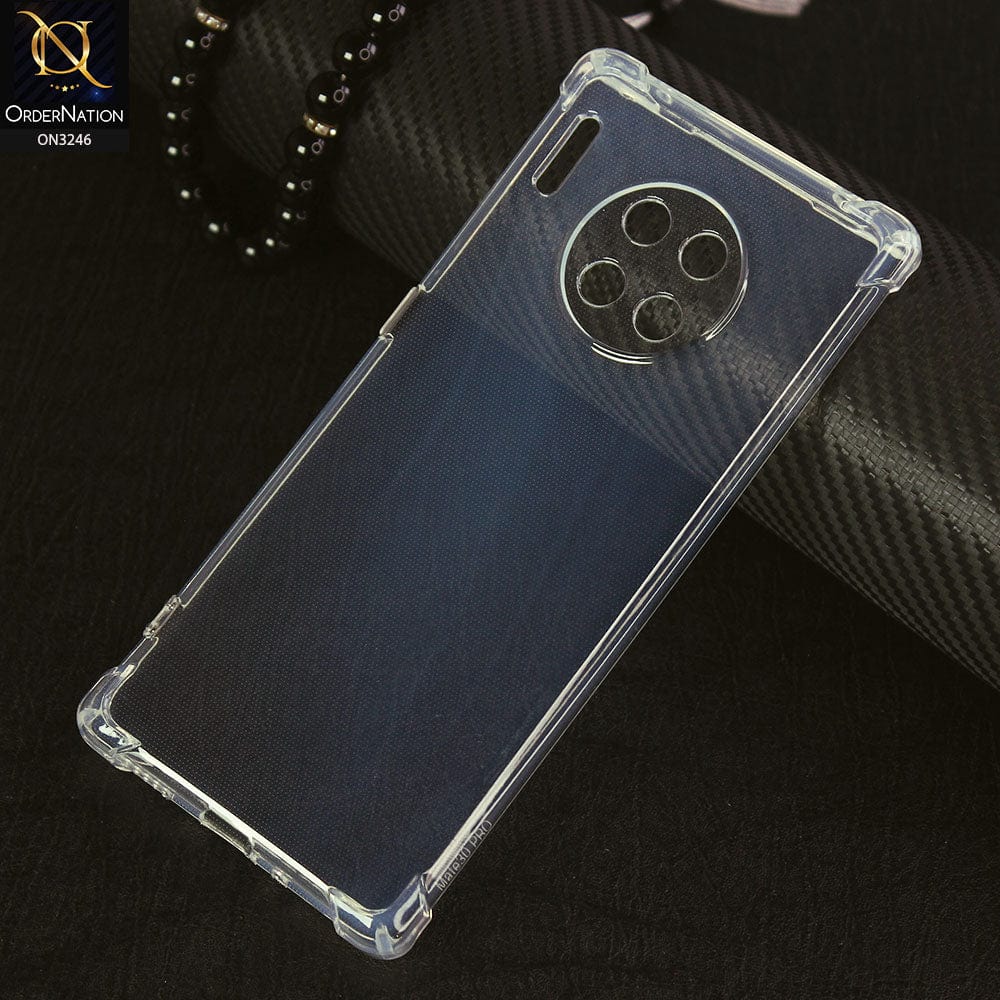 Huawei Mate 30 Pro Cover - Transparent - Soft 4D Design Shockproof Silicone Transparent Clear Case