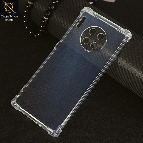 Huawei Mate 30 Pro Cover - Transparent - Soft 4D Design Shockproof Silicone Transparent Clear Case