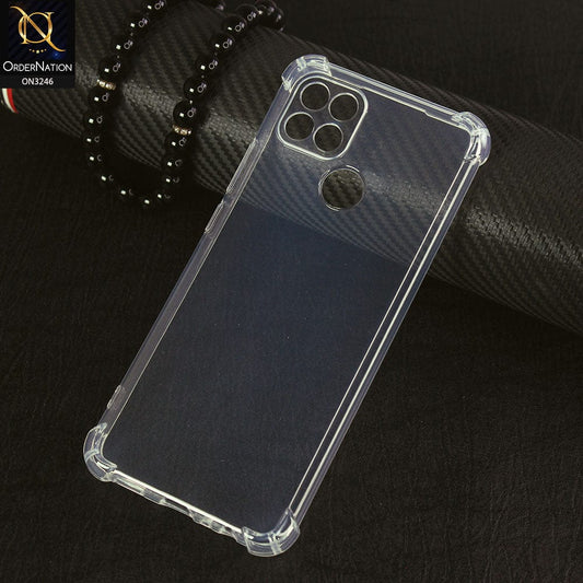 Oppo A15 Cover - Transparent - Soft 4D Design Shockproof Silicone Transparent Clear Case