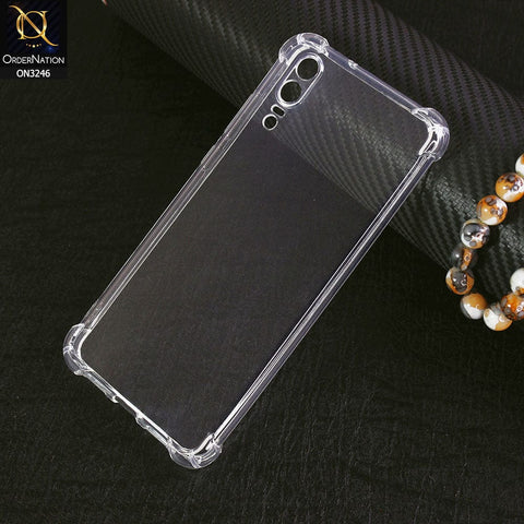 Huawei P20 Cover - Soft 4D Design Shockproof Silicone Transparent Clear Camera Protection Case