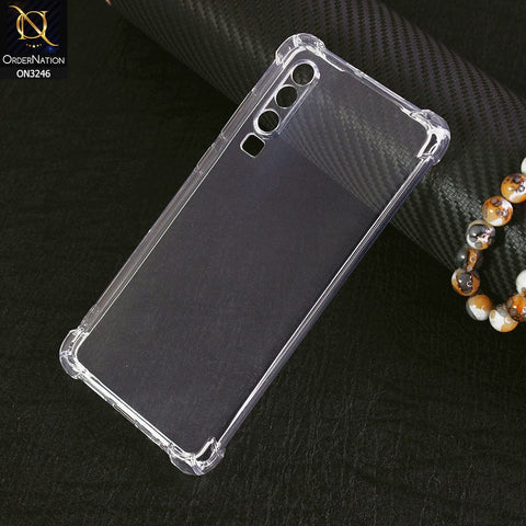 Huawei P30 Cover - Soft 4D Design Shockproof Silicone Transparent Clear Camera Protection Case