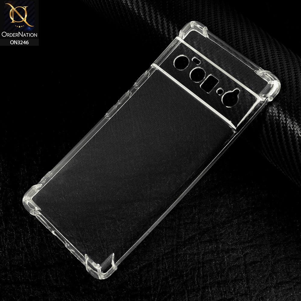 Google Pixel 6 Pro Cover - Soft 4D Design Shockproof Silicone Transparent Clear Camera Protection Case
