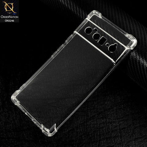 Google Pixel 6 Pro Cover - Soft 4D Design Shockproof Silicone Transparent Clear Camera Protection Case