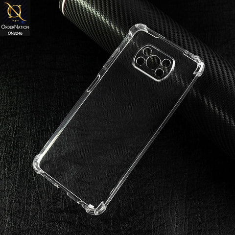 Xiaomi Poco X3 Cover - Transparent - Soft 4D Design Shockproof Silicone Transparent Clear Case