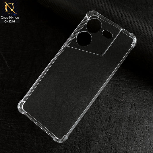 Tecno Pova 5 Pro - Transparent -  Soft 4D Design Shockproof Silicone Transparent Clear Camera Protection Case