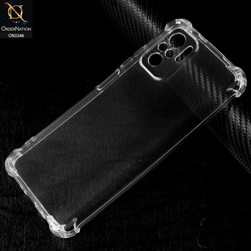 Xiaomi Redmi Note 10S Cover - Soft 4D Design Shockproof Silicone Transparent Clear Camera Protection Case