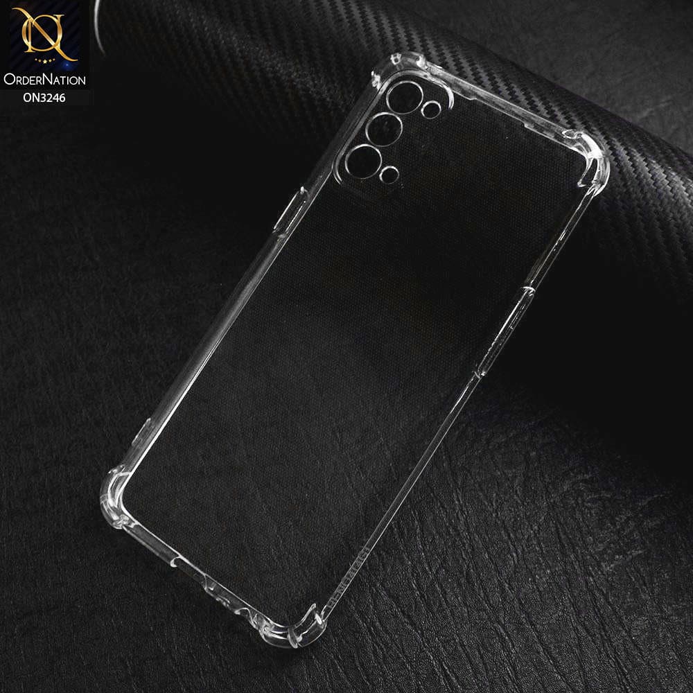 Oppo Reno 4 Cover - Transparent - Soft 4D Design Shockproof Silicone Transparent Clear Case