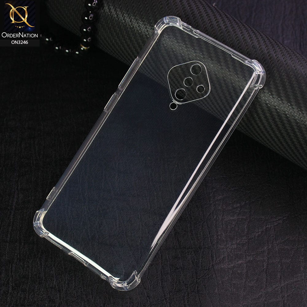 Vivo V17 Cover - Transparent - Soft 4D Design Shockproof Silicone Transparent Clear Case