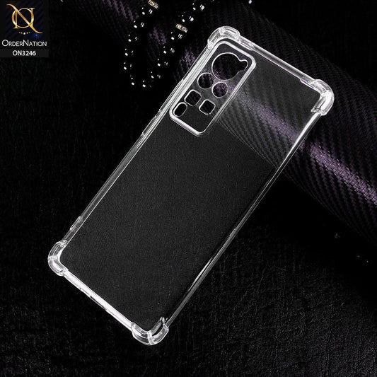 Vivo X60 Pro Cover - Soft 4D Design Shockproof Silicone Transparent Clear Camera Protection Case