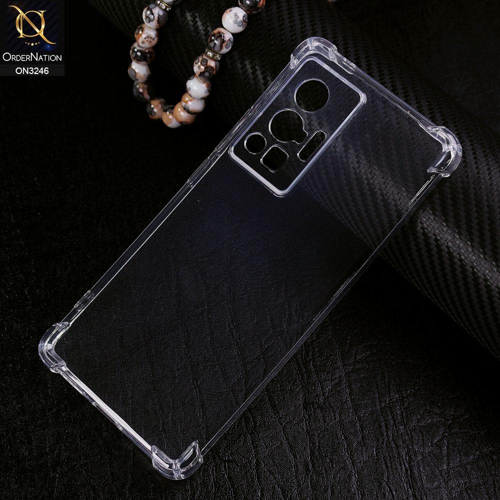 Vivo X70 Pro Cover - Transparent - Soft 4D Design Shockproof Silicone Transparent Clear Camera Protection Case