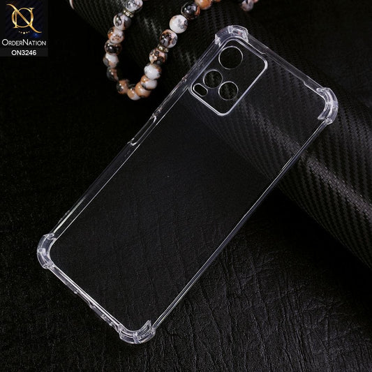 Vivo Y33s Cover - Soft 4D Design Shockproof Silicone Transparent Clear Camera Protection Case