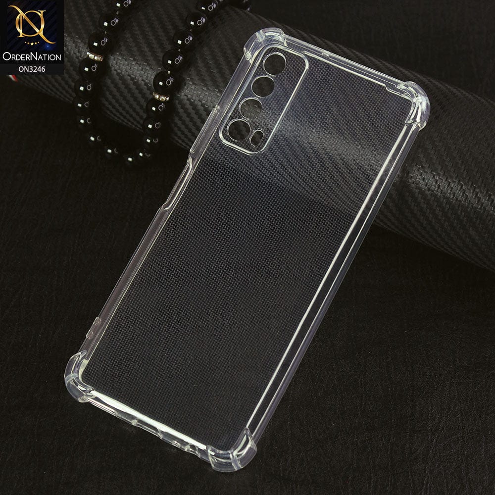 Huawei Y7a Cover - Transparent - Soft 4D Design Shockproof Silicone Transparent Clear Case