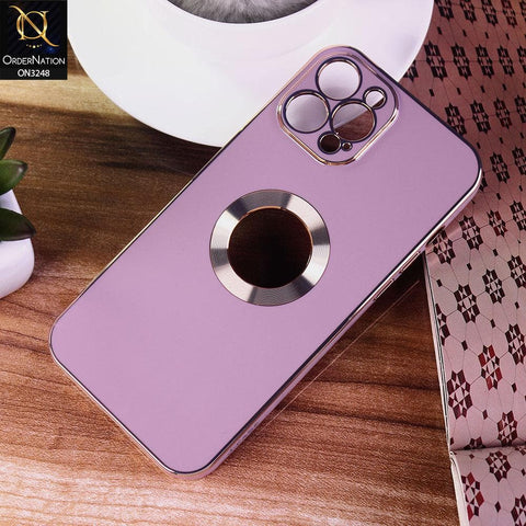 iPhone 12 Pro Max Cover - Purple - J-Case Nimble Series Electroplating Edge Camera Protection Soft Case with Metalic Ring