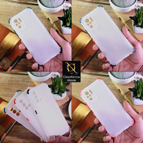 Xiaomi Redmi Note 10S Cover - Black - Soft Silicone Semi Transparent Camera Protection Cases