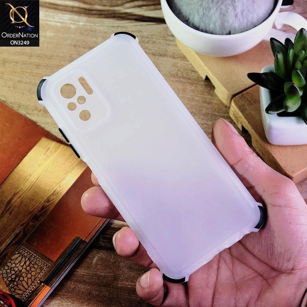 Xiaomi Redmi Note 10 4G Cover - Black - Soft Silicone Semi Transparent Camera Protection Cases