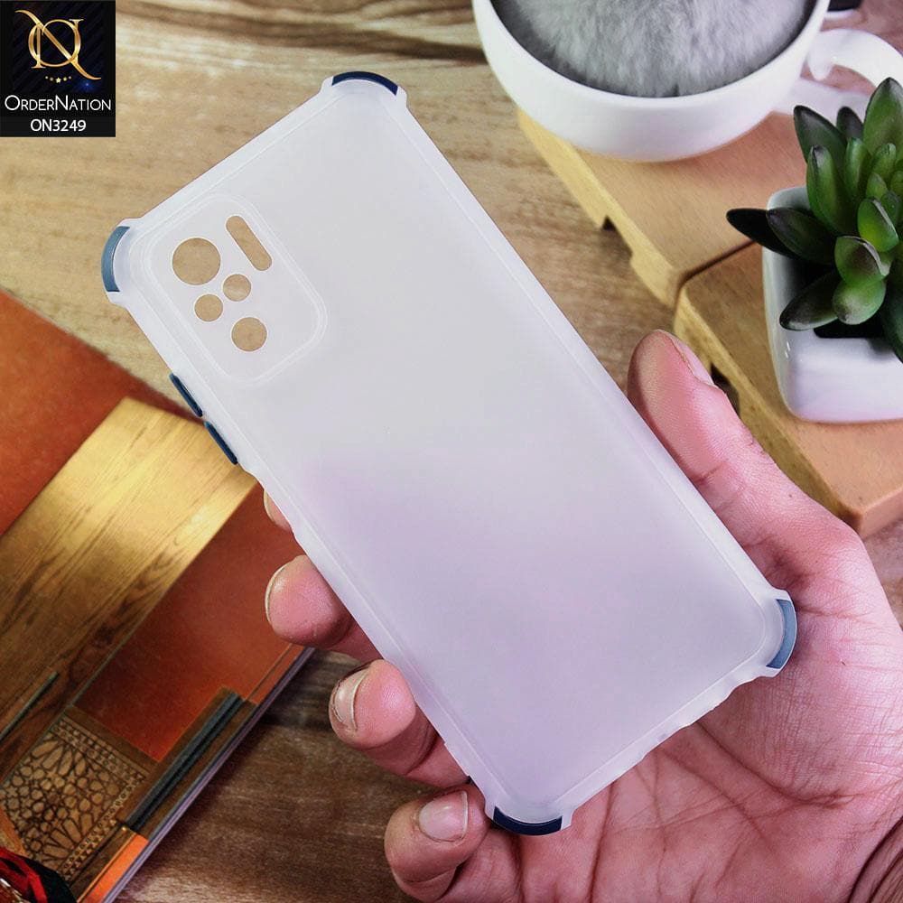 Xiaomi Redmi Note 10S Cover - Blue - Soft Silicone Semi Transparent Camera Protection Cases