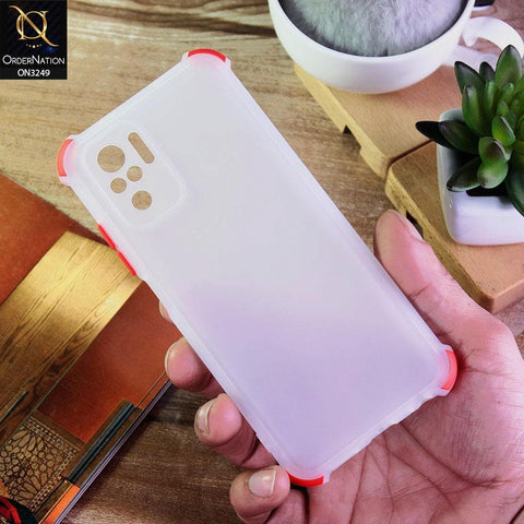 Xiaomi Redmi Note 10 4G Cover - Red - Soft Silicone Semi Transparent Camera Protection Cases