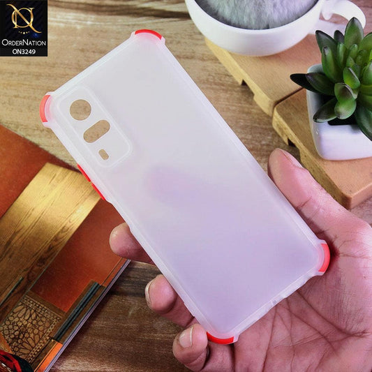 Vivo Y51 (2020 December) Cover - Red - Soft Silicone Semi Transparent Camera Protection Cases