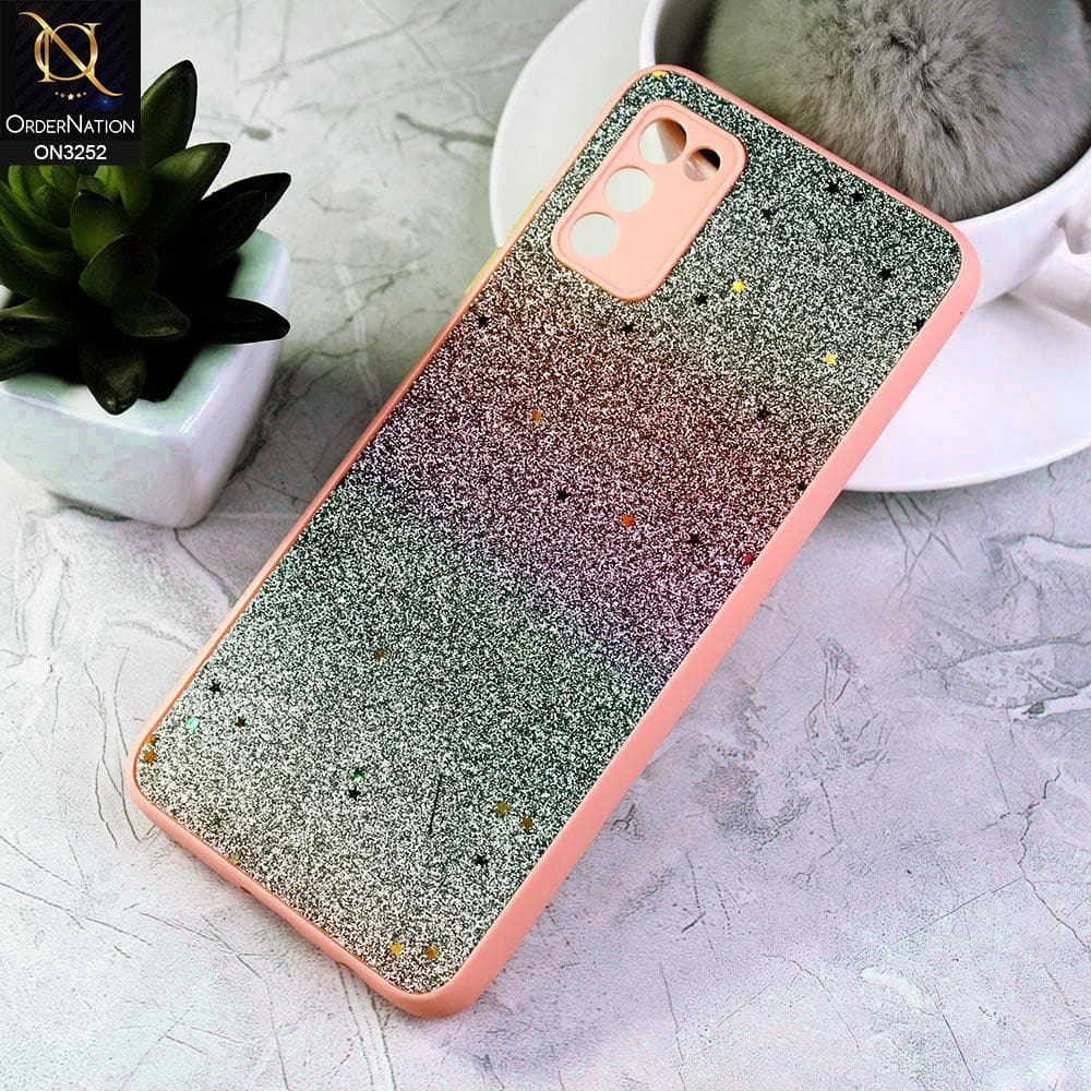 Samsung Galaxy A03s Cover - Peach - Rainbow Glitter Series Soft Cases