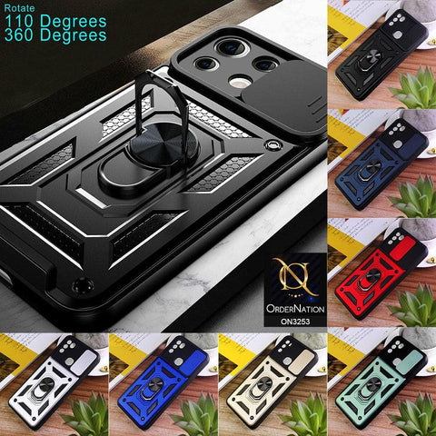 iPhone 13 Pro Max Cover - Royal Blue - Shockproof  Ring Holder Camera Slider Soft Cases