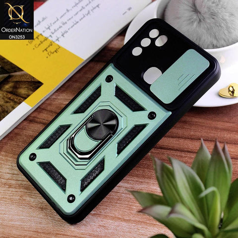 Infinix Hot 10 Play Cover - Green - Shockproof  Ring Holder Camera Slider Soft Cases