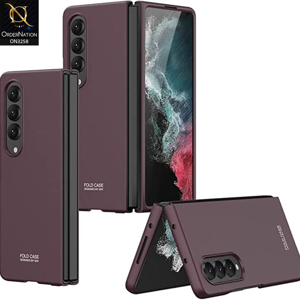Samsung Galaxy Z Fold 4 5G Cover - Burgundy - GKK Ultra Thin Anti-Fall Protection Hard Shell Case