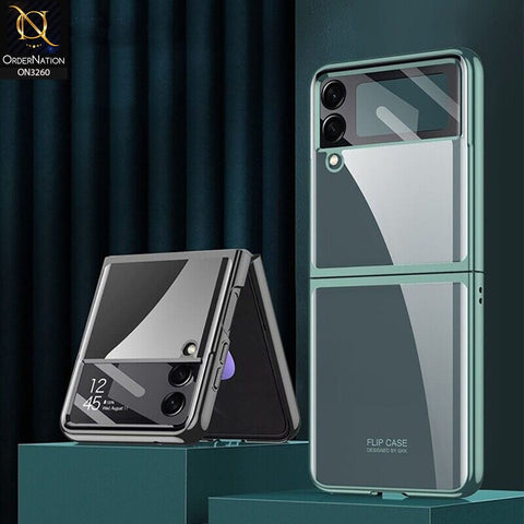 Samsung Galaxy Z Flip 4 5G Cover - Golden - GKK Streight Edge Transparent Ultra-Thin Hard PC Case