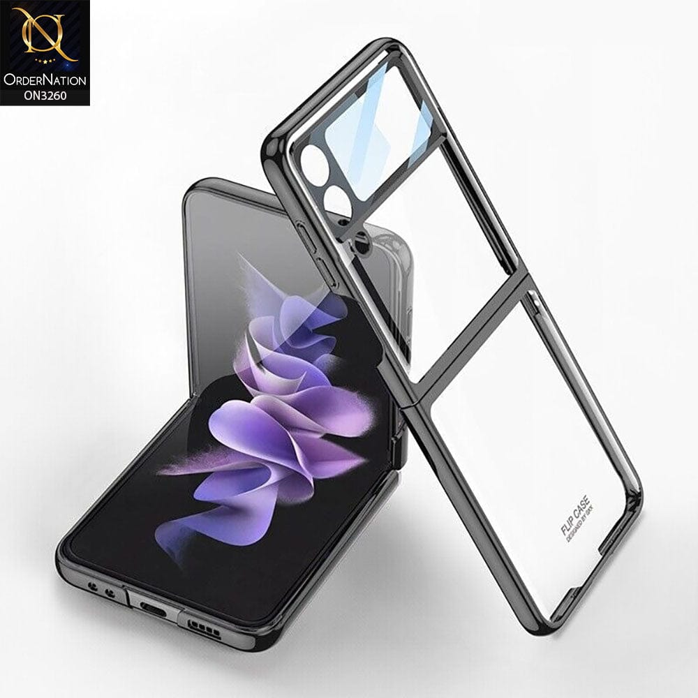 Samsung Galaxy Z Flip 4 5G Cover - Black - GKK Streight Edge Transparent Ultra-Thin Hard PC Case