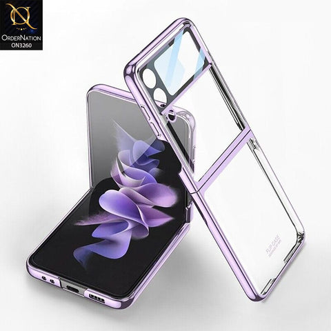 Samsung Galaxy Z Flip 4 5G Cover - Purple - GKK Streight Edge Transparent Ultra-Thin Hard PC Case