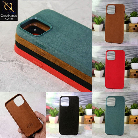 iPhone 13 Pro Max Cover - Red - Seude Texture Surface PC Protective Back Case