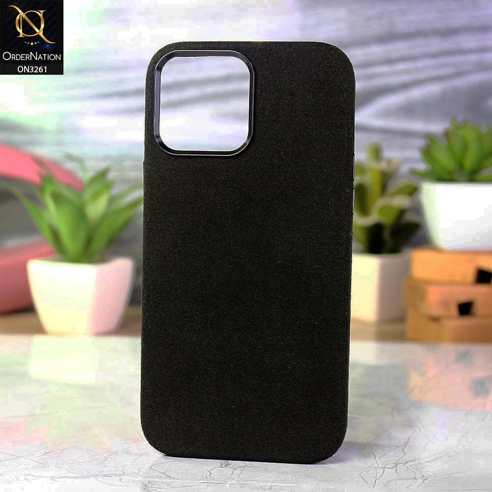 iPhone 13 Pro Max Cover - Black - Seude Texture Surface PC Protective Back Case
