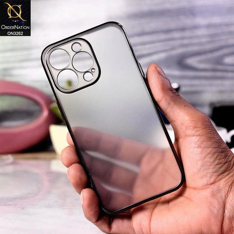 iPhone 13 Pro Cover - Black - Electroplating Color Borders Semi-Transparent Soft Case