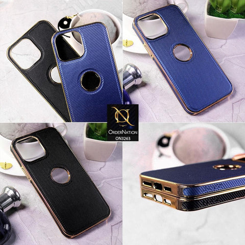 iPhone 12 Pro Max Cover - Blue - J-Case Lauren Series Electroplating Carbon Fiber Soft Case