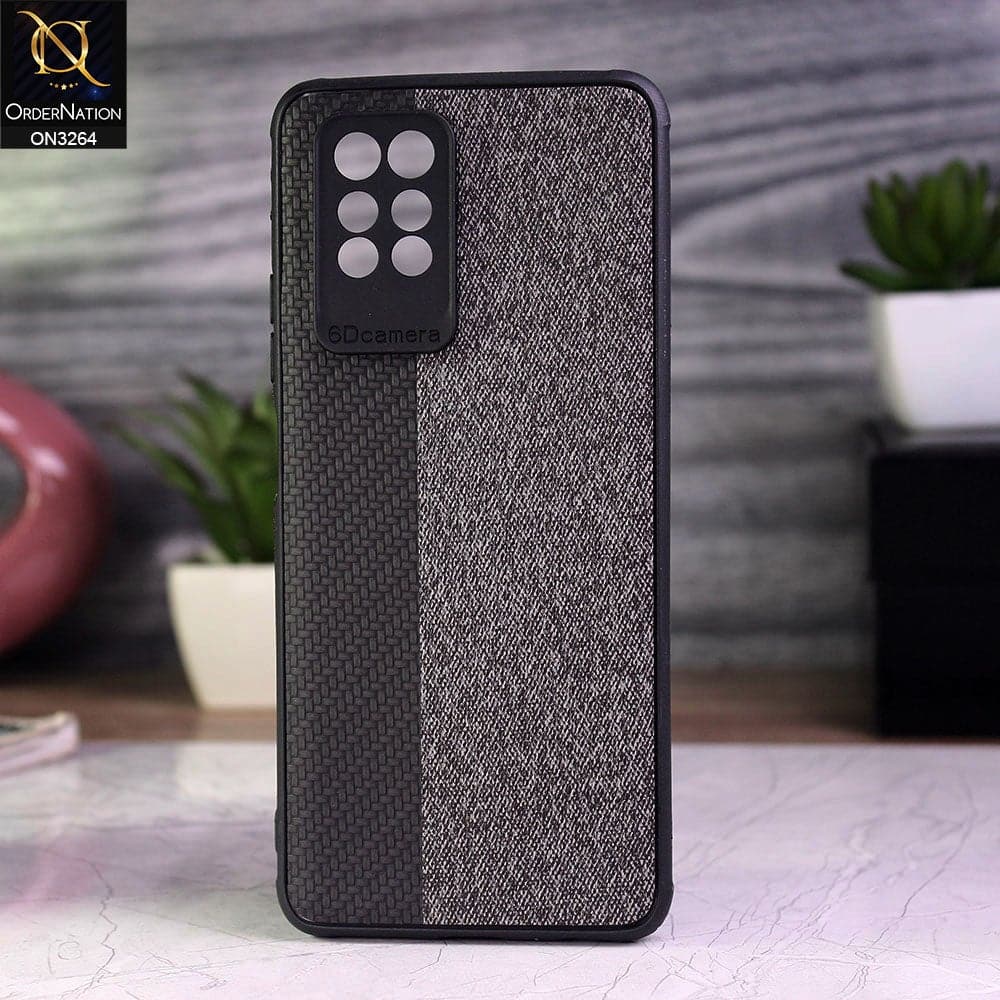 Infinix Note 10 Pro Cover - Black - New Dual Tone Fabric Style Soft TPU Case With Camera Protection