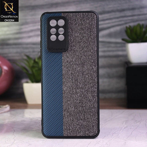 Infinix Note 10 Pro Cover - Blue - New Dual Tone Fabric Style Soft TPU Case With Camera Protection