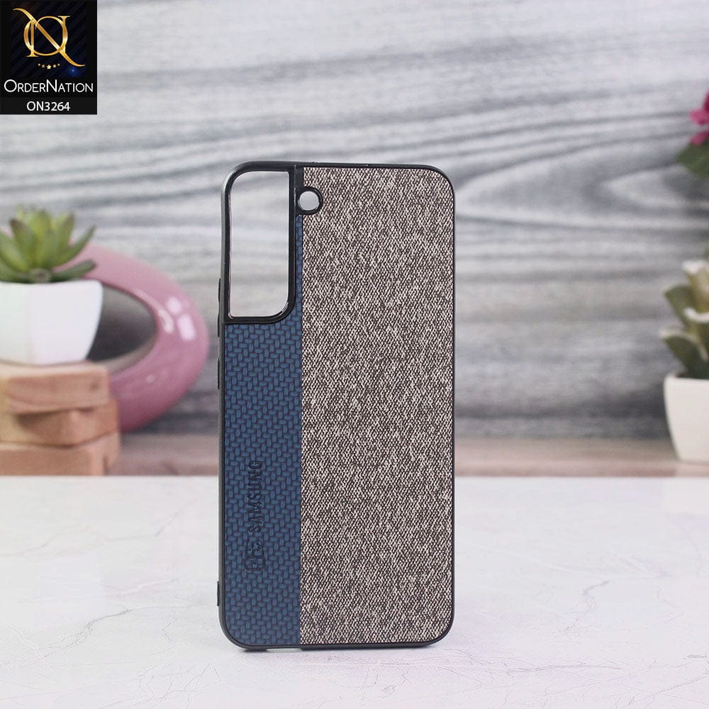 Samsung Galaxy S22 5G Cover - Blue - New Dual Tone Fabric Style Soft TPU Case With Camera Protection